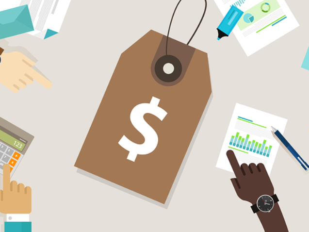 pricing strategy price tag define value counting production cost analysis vector